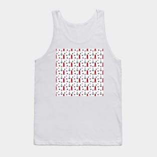 Red and Navy Blue Nautical Anchor & Lighthouse Tank Top